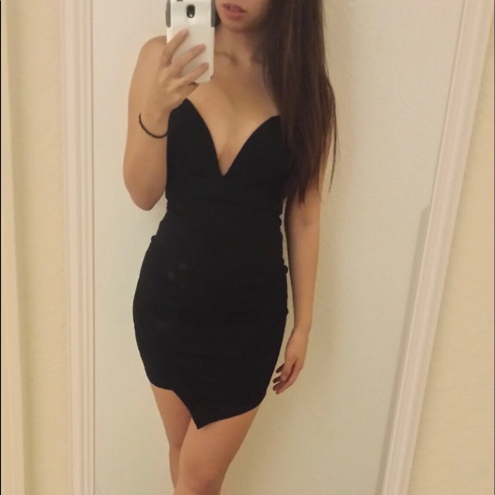 Black Strapless Bodycon Dress Size S